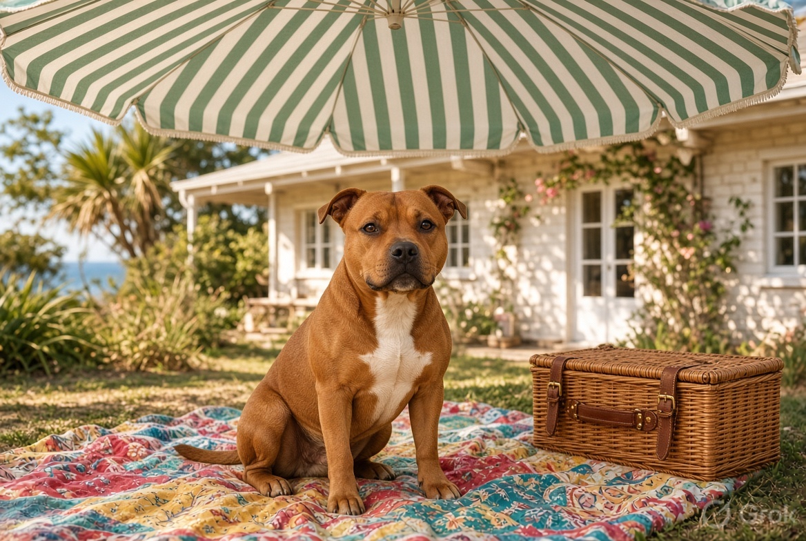 Pet-friendly picnic on the lawn